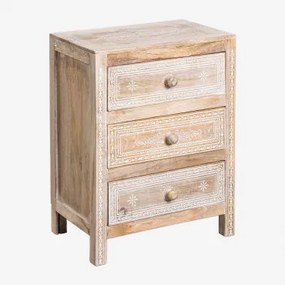 Szafka Nocna 45x35 Cm Z Drewna Mango Bakam Vintage White Wood - Sklum