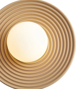 Retro Lampa Sufitowa Beżowa ze Szkłem Opalowym - Lila
