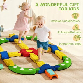 AIYAPLAY Balansujący balkon dla dzieci, interaktywna konstrukcja, antypoślizgowa, plastikowa, kolorowa