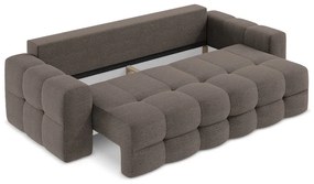 Brązowa rozkładana sofa z materiału bouclé 255 cm Milu – Makamii