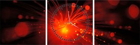 Obraz błyszczącej abstrakcji (z zegarem) (90x30 cm)