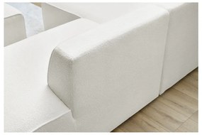 Biały narożnik modułowy z materiału bouclé (lewostronny/w kształcie litery L) Megeve – Bobochic Paris