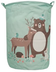 Zielony kosz na zabawki i pranie FOREST