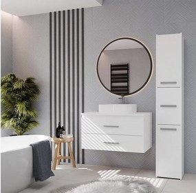 Szafka Łazienkowa NEL 80 | Biała| 80x50x45 cm | Wisząca 2 Szuflady