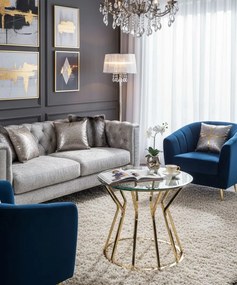 Okrągły stolik kawowy glamour z lustrzanym blatem R4-P10