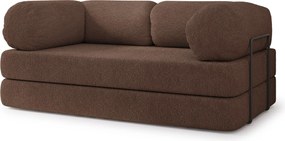 Masseno Sofa piankowa EIREN z funkcją spania, Kanapa z pianki do salonu, Bezmontażowa, Tkanina bucle – Brązowy QUELLE 25
