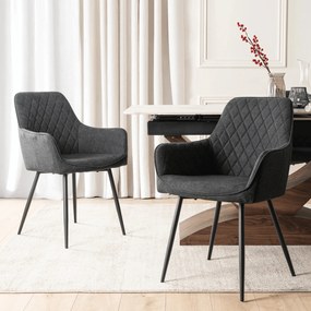 Krzesło Tapicerowane do Jadalni BRESSO 2 Czarne Nowoczesne Loft