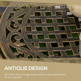 Outsunny Stolik ogrodowy, odporny na warunki pogodowe, wykonany z ramy z odlewu aluminiowego, maksymalne obciążenie 60 kg, Ø60 x 52,5 cm | Aosom PL