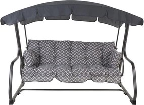 Huśtawka ogrodowa metalowa, rozkładana, dla 4 osób, 209 cm