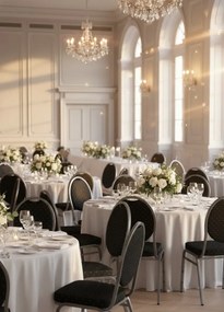 Czarne sztaplowane krzesło bankietowe N4-K05