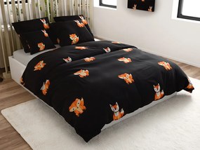 PrzytulneMieszkanie.pl PrzytulneMieszkanie.pl Pościel z mikrofibry FOXES czarna Rozmiar pościeli: 2 szt 70 x 80 cm | 160 x 200 cm