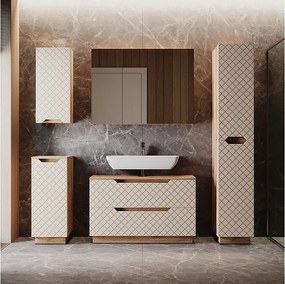 Zestaw mebli łazienkowych dąb/kaszmir ze strukturą płytek 99.4x32x62.5 lotta