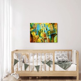 Obraz - Architektura, abstrakcja kubistyczna (70x50 cm)