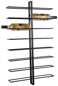Czarny wiszący metalowy regał na wino liczba butelek 16 Dual – PT LIVING