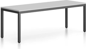 Ławka FRAME, podstawa czarna, 1685 x 404 x 468 mm, szary