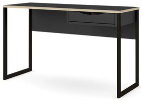 Czarne biurko Tvilum Function Plus, 130 x 48 cm