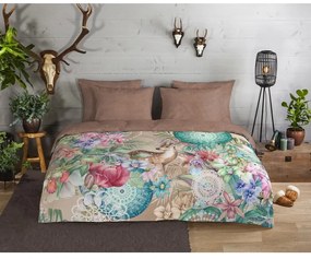 Brązowa flanelowa pościel jednoosobowa 140x200 cm – HIP