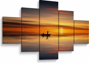 Obraz - żeglowanie na łodzi (125x70 cm)