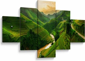 Obraz - Tarasy ryżowe Mu Cang Chai (125x70 cm)