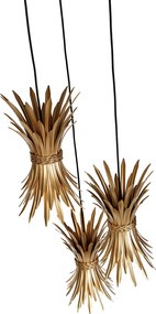 Lampa wisząca art deco złota 3-światłowa - Wesley