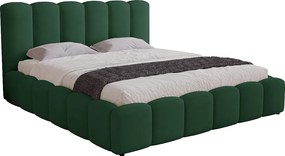 Łóżko tapicerowane 180x200 Florent - łóżko z pojemnikiem i stelażem - welur, zielony (Magic Velvet 2225)