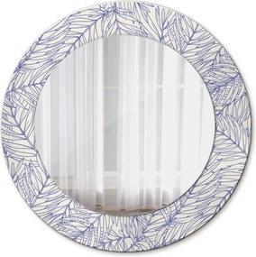 Lustro dekoracyjne okrągłe Tropikalny palm countur