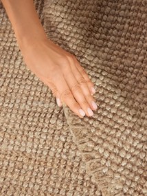 Dywan naturalny jutowy ręcznie tkany Boucle naturalnie złoty 160 cm x 160 cm koło