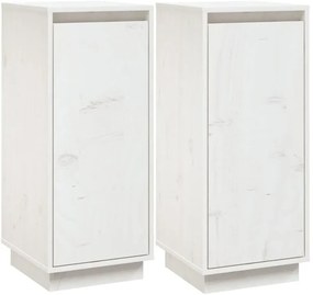 Biały komplet 2 drewnianych szafek C5-E85
