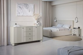 Zestaw szafek nocnych Vesper 56 cm - kaszmir / czarne uchwyty / nogi kule