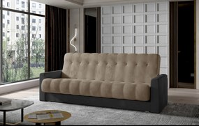 Sofa rozkładana z funkcją spania GARETT VELVET beżowa/szara ELTAP