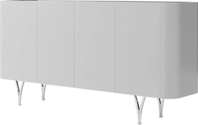 Nowoczesna szara komoda Dancan MONZA ze srebrnymi nóżkami / szer. 160 cm