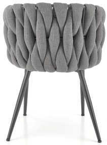 Krzesło popielaty, K516 tkanina NEA 15, nowoczesne, metalowy stelaż