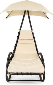 Bujana leżanka ogrodowa z daszkiem Casaro 158, beżowy