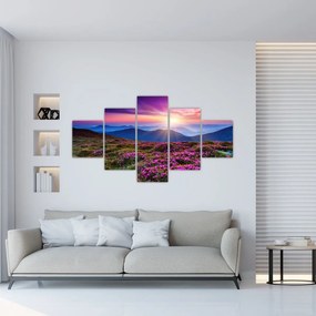 Obraz - Krajobraz kwitnących gór (125x70 cm)
