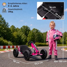 AIYAPLAY Elektryczny Go-Kart dla dzieci 12V z 2 silnikami, 4-fach verstellbarem Sitz, łagodny start, EVA -koła, LED -reflektory | Aosom PL