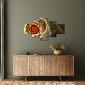 Obraz - Abstrakcyjne róże w ognistych kolorach (125x70 cm)
