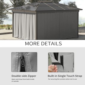 Outsunny Zasłona Zastępcza do Pawilonu 4 szt Beżowy do Pawilonu 3x3m 302x205cm | Aosom PL