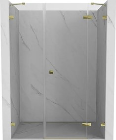 Mexen Lunar drzwi prysznicowe uchylne prawe 130 cm, transparent, złote - 834S-130-050-50-00-P