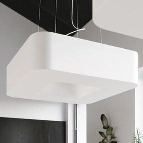 Biała lampa wisząca z tekstylnym kloszem Piano – Nice Lamps