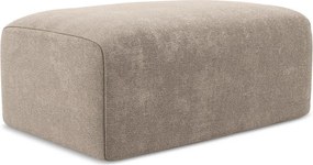 Beżowy podnóżek z tkaniny szenilowej Kona – Makamii