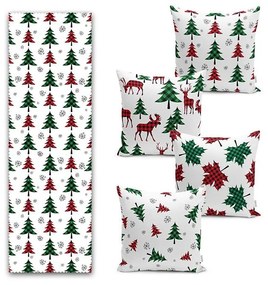 Zestaw poszewek na poduszki i bieżnika 5 szt. Tartan – Mila Home