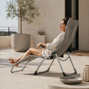 Leżak ogrodowy siateczkowy Barbados, jasnoszary Texteline