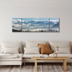 Obraz ośnieżonych gór (170x50 cm)