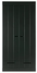 Czarna szafa z konstrukcją z drewna sosnowego WOOOD Connect, szer. 94 cm