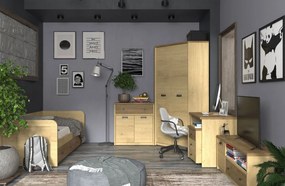 Proste biurko loft dąb cremona + dąb lefkas G6-G49