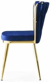 Zestaw krzeseł do jadalni Kusakli Navy Blue andGold, 4 szt., 4 szt.