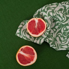 Lniana ścierka 45x65 cm Evergreen Damask – Linen Tales