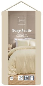 Prześcieradło w kolorze kości słoniowej 160x200 cm Linella – douceur d'intérieur