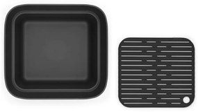 Ciemnoszara plastikowa miska do mycia naczyń z ociekaczem SinkSide – Brabantia