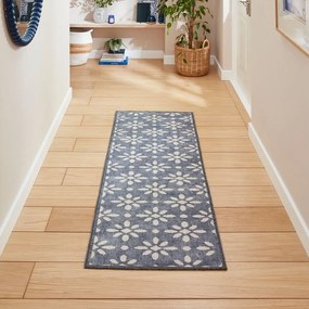 Ciemnoniebieski chodnik odpowiedni do prania 76x230 cm Coral Blue – Think Rugs